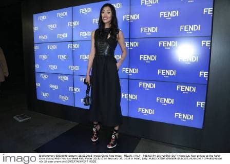 MILAN, ITALY - FEBRUARY 25: (CHINA OUT) Model Liu Wen arrives at the Fendi show during Milan Fashion Week Fall Winter 2016 17 on February 25, 2016 in Milan, Italy.  CFP480191836