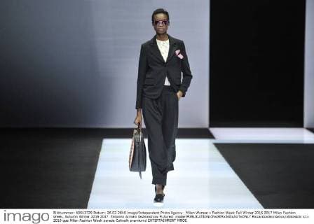 Milan Woman s Fashion Week Fall Winter 2016 2017 Milan Fashion Week, Autumn Winter 2016 2017. Emporio Armani fashionshow Pictured: model  RiccardoxGiordanox xfotosicki