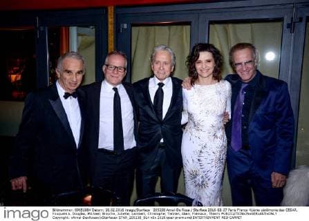 205238 Arnal-De Rosa Starface 2016-02-27 Paris France 41ème cérémonie des CESAR. Fouquets s. Douglas, Michael; Binoche, Juliette; Lambert, Christophe; Terzian, Alain; Frémaux, Thierry  Copyright: xArnal-DexRosax xStarfacex STAR_205238_014