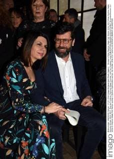 Woman s Milan Fashion Week Fall Winter 2016 2017 Milan Fashion Week Autumn Winter 2016 2017. Marras Frontrow Pictured Geppi Cucciari with her husband Luca  SimonaxChioccia