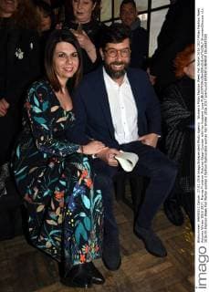 Woman s Milan Fashion Week Fall Winter 2016 2017 Milan Fashion Week Autumn Winter 2016 2017. Marras Frontrow Pictured Geppi Cucciari with her husband Luca  SimonaxChioccia
