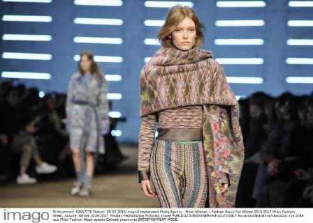 Milan Woman s Fashion Week Fall Winter 2016 2017 Milan Fashion Week, Autumn Winter 2016 2017. Missoni Fashionshow Pictured: model  RiccardoxGiordanox xfotosicki