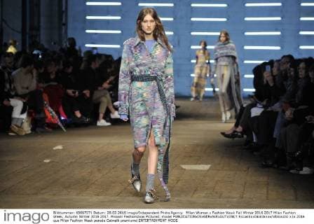 Milan Woman s Fashion Week Fall Winter 2016 2017 Milan Fashion Week, Autumn Winter 2016 2017. Missoni Fashionshow Pictured: model  RiccardoxGiordanox xfotosicki