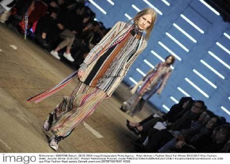 Milan Woman s Fashion Week Fall Winter 2016 2017 Milan Fashion Week, Autumn Winter 2016 2017. Missoni Fashionshow Pictured: model  RiccardoxGiordanox xfotosicki