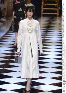 Milan Woman s Fashion Week Fall Winter 2016 2017 Milan Fashion Week, Autumn Winter 2016 2017. Dolce and Gabbana Fashionshow Pictured: model  fotosicki