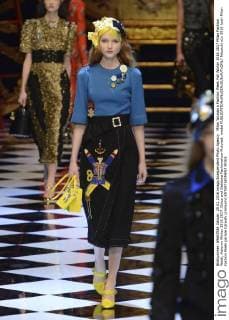 Milan Woman s Fashion Week Fall Winter 2016 2017 Milan Fashion Week, Autumn Winter 2016 2017. Dolce and Gabbana Fashionshow Pictured: model  fotosicki