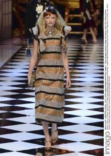 Milan Woman s Fashion Week Fall Winter 2016 2017 Milan Fashion Week, Autumn Winter 2016 2017. Dolce and Gabbana Fashionshow Pictured: model  fotosicki