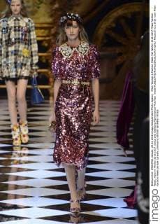 Milan Woman s Fashion Week Fall Winter 2016 2017 Milan Fashion Week, Autumn Winter 2016 2017. Dolce and Gabbana Fashionshow Pictured: model  fotosicki