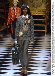 Milan Woman s Fashion Week Fall Winter 2016 2017 Milan Fashion Week, Autumn Winter 2016 2017. Dolce and Gabbana Fashionshow Pictured: model  fotosicki