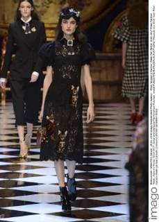 Milan Woman s Fashion Week Fall Winter 2016 2017 Milan Fashion Week, Autumn Winter 2016 2017. Dolce and Gabbana Fashionshow Pictured: model  fotosicki