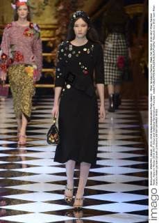 Milan Woman s Fashion Week Fall Winter 2016 2017 Milan Fashion Week, Autumn Winter 2016 2017. Dolce and Gabbana Fashionshow Pictured: model  fotosicki