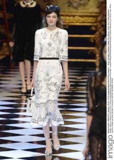 Milan Woman s Fashion Week Fall Winter 2016 2017 Milan Fashion Week, Autumn Winter 2016 2017. Dolce and Gabbana Fashionshow Pictured: model  fotosicki