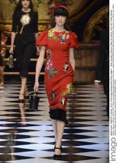 Milan Woman s Fashion Week Fall Winter 2016 2017 Milan Fashion Week, Autumn Winter 2016 2017. Dolce and Gabbana Fashionshow Pictured: model  fotosicki