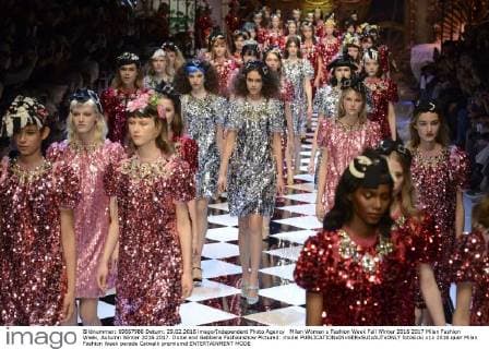 Milan Woman s Fashion Week Fall Winter 2016 2017 Milan Fashion Week, Autumn Winter 2016 2017. Dolce and Gabbana Fashionshow Pictured: model  fotosicki