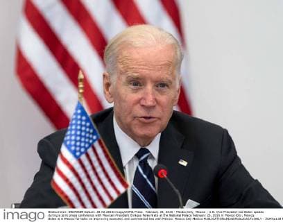 February 28, 2016 - Mexico City, Mexico - U.S. Vice President Joe Biden speaks during a joint press conference with Mexican President Enrique Pena Nieto at the National Palace February 25, 2016 in Mexico City, Mexico. Biden is in Mexico for talks on improving economic and commercial ties with Mexico. Mexico City Mexico - ZUMAp138