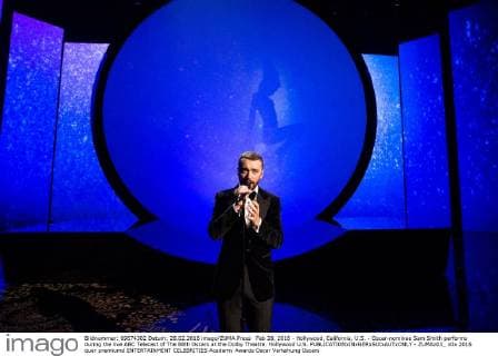 Feb 28, 2016 - Hollywood, California, U.S. - Oscar-nominee Sam Smith performs during the live ABC Telecast of The 88th Oscars at the Dolby Theatre. Hollywood U.S. - ZUMAz03_