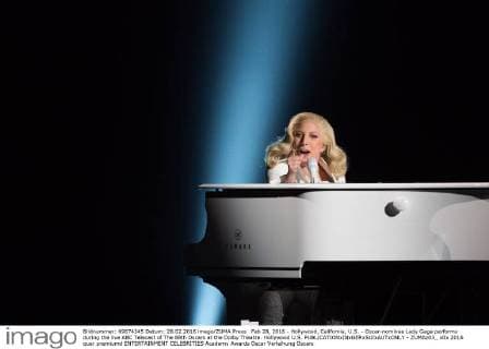 Feb 28, 2016 - Hollywood, California, U.S. - Oscar-nominee Lady Gaga performs during the live ABC Telecast of The 88th Oscars at the Dolby Theatre. Hollywood U.S. - ZUMAz03_