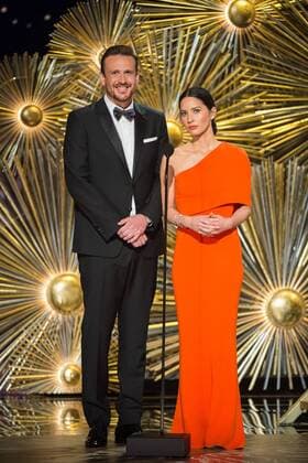 Feb 28, 2016 - Hollywood, California, U.S. - Presenters Jason Segel and Olivia Munn onstage during the live ABC Telecast of The 88th Oscars at the Dolby Theatre. Hollywood U.S. - ZUMAz03_