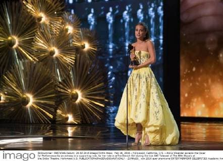 Feb 28, 2016 - Hollywood, California, U.S. - Alicia Vikander accepts the Oscar for Performance by an actress in a supporting role, for her role in œThe Danish Girl during the live ABC Telecast of The 88th Oscars at the Dolby Theatre. Hollywood U.S. - ZUMAz03_