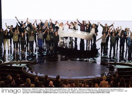 Feb 28, 2016 - Hollywood, California, U.S. - Oscar-nominee Lady Gaga performs onstage during the live ABC Telecast of The 88th Oscars at the Dolby Theatre. Hollywood U.S. - ZUMAz03_