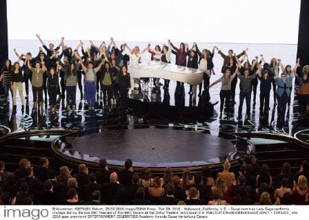 Feb 28, 2016 - Hollywood, California, U.S. - Oscar-nominee Lady Gaga performs onstage during the live ABC Telecast of The 88th Oscars at the Dolby Theatre. Hollywood U.S. - ZUMAz03_