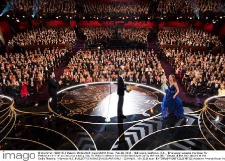 Feb 28, 2016 - Hollywood, California, U.S. - Brie Larson accepts the Oscar for Performance by an actress in a leading role, for work on œRoom from Eddie Redmayne during the live ABC Telecast of The 88th Oscars at the Dolby Theatre. Hollywood U.S. - ZUMAz03_