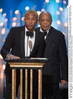 Feb 28, 2016 - Hollywood, California, U.S. - Pharrell Williams and Quincy Jones during the live ABC Telecast of The 88th Oscars at the Dolby Theatre. Hollywood U.S. - ZUMAz03_