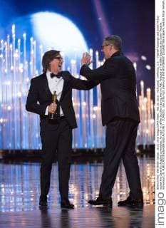 Feb 28, 2016 - Hollywood, California, U.S. - Charles Randolph and Adam McKay accept the Oscar for Adapted screenplay, for work on œThe Big Short during the live ABC Telecast of The 88th Oscars at the Dolby Theatre. Hollywood U.S. - ZUMAz03_