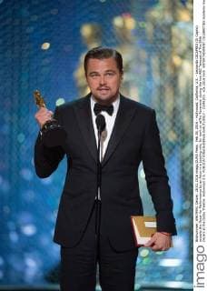 Feb 28, 2016 - Hollywood, California, U.S. - Leonardo DICAPRIO (Di Caprio) accepts the Oscar for Performance by an Actor in a Leading role, for work on œThe Revenant, during the live ABC Telecast of The 88th Oscars at the Dolby Theatre. Hollywood U.S. - ZUMAz03_