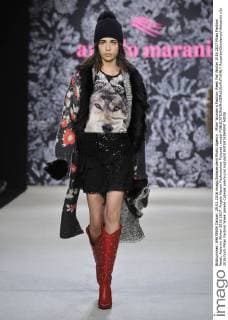 Milan Woman s Fashion Week Fall Winter 2016 2017 Milan Fashion Week, Autumn Winter 2016 2017. Angelo Marani Fashionshow Pictured: model  RiccardoxGiordanox xfotosicki