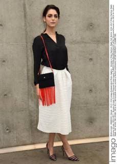 Woman s Milan Fashion Week Fall Winter 2016 2017 Milan Fashion Week Autumn Winter 2016 2017. Giorgio Armani Arrivals Pictured Miriam Leone  SimonaxChioccia