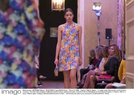 March 2, 2016 - Madrid, Madrid, Spain - A model walks the runway at the fashion company Tot-Hom with presents collection Haute Couture Spring-Summer in 2016-17 at the Residence of the French Embassy in Madrid, March 2, 2016. Madrid Spain  - ZUMAn230
