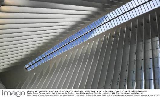 World Trade Center Oculus opens in New York The partially finished World Trade Center Transportation Hub, known as the Oculus, opens to the public on Thursday, March 3, 2016. The over-budget, years late, $4 billion state-of-the-art transportation hub was designed by renowned architect Santiago Calatrava. When finished the hub will connect subway lines and PATH trains. (  RichardxB.xLevine