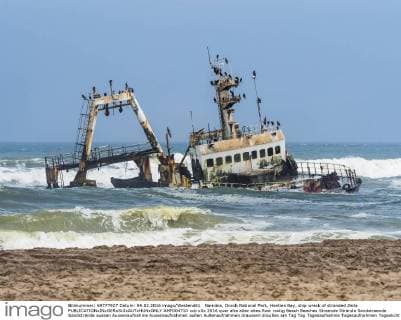 Namibia, Dorob National Park, Henties Bay, ship wreck of stranded Zeila  AMF004710