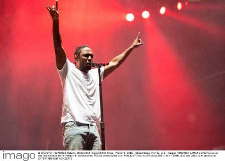 March 5, 2016 - Okeechobee, Florida, U.S - Rapper KENDRICK LAMAR performs live at the Okeechobee Music Festival in Okeechobee, Florida Okeechobee U.S. - ZUMAs135
