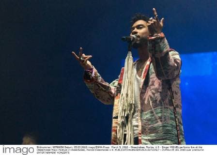 March 5, 2016 - Okeechobee, Florida, U.S - Singer MIGUEL performs live at the Okeechobee Music Festival in Okeechobee, Florida Okeechobee U.S. - ZUMAs135