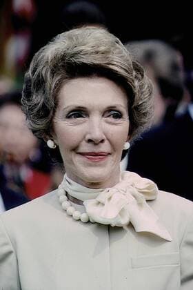 Jun 7, 1983 - Washington, District of Columbia, U.S. - First Lady NANCY REAGAN on the South Lawn of the White House during the arrival ceremony for President Felix Houphouet-Boigny of the Ivory Coast. Washington U.S. - ZUMAr142
