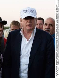 March 06, 2016: Donald Trump Owner of Trump National Doral is at the 18th Green during the trophy presentation at the completion of the final round of the World Golf Championships-Cadillac Championships - Final Round at Trump National Doral in Doral, FL (Photo by JCS Icon Sportswire) EDITORIAL USE ONLY 259069