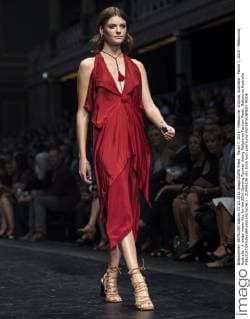 March 7, 2016 - Melbourne, Victoria, Australia - March 7, 2016 - Melbourne, Australia - A model wears Kitx for the 2016 Opening Runway during Melbourne Fashion Week. Melbourne Australia - ZUMAk106