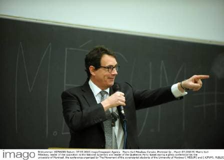 Pierre Karl Péladeau Canada ,Montréal Qc , March 07,2016 Mr Pierre Karl Péladeau, leader of the opposition to the National Assembly and leader of the Quebecois Party Speak during a press conference has the university of Montreal. the conference organized by The Movement of the sovereignist students of the University of Montreal ( MÉSUM) and ( AJPUM).  Copyright: KADRIxMOHAMED xIMAGESPICxAGENCY
