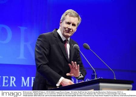 Christian Wulff bei der Verleihung des Deutschen Medienpreises 2015 im Kongresshaus. Baden-Baden, 07.03.2016 Foto:xFredericx xFuturexImage