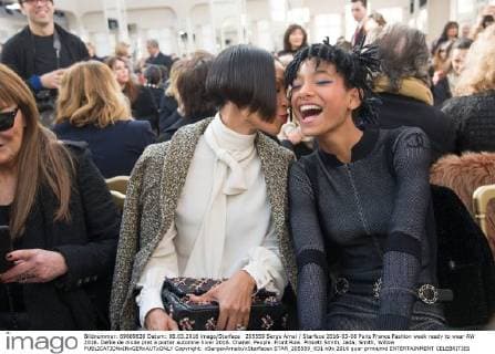 205559 Serge Arnal Starface 2016-03-08 Paris France Fashion week ready to wear AW 2016. Defile de mode pret a porter automne hiver 2016. Chanel. People. Front Row. Pinkett Smith, Jada; Smith, Willow  Copyright: xSergexArnalx xStarfacex STAR_205559_031