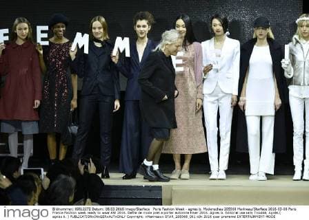 Paris Fashion Week - agnes b. Modenschau 205568 Marineau Starface 2016-03-08 Paris France Fashion week ready to wear AW 2016. Defile de mode pret a porter automne hiver 2016. Agnes b. Editorial use only Troublé, Agnès ( agnès b. )  Copyright: xMarineaux STAR_205568_061