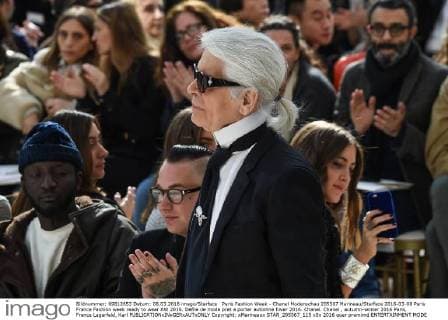 Paris Fashion Week - Chanel Modenschau 205567 Marineau Starface 2016-03-08 Paris France Fashion week ready to wear AW 2016. Defile de mode pret a porter automne hiver 2016. Chanel. Chanel , autumn-winter 2016 Paris, France Lagerfeld, Karl  Copyright: xMarineaux STAR_205567_115