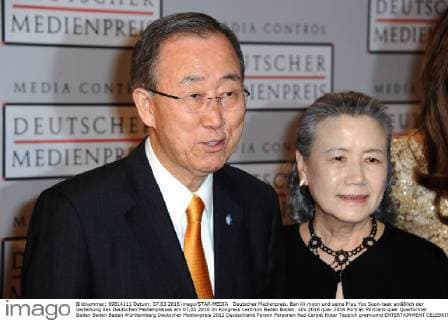 Deutscher Medienpreis. Ban Ki-moon und seine Frau Yoo Soon-taek anläßlich der Verleihung des Deutschen Medienpreises am 07.03.2016 im Kongress Centrum Baden Baden.