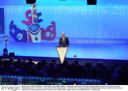 Deutscher Medienpreis. Karlheinz Kögel anläßlich der Verleihung des Deutschen Medienpreises am 07.03.2016 im Kongress Centrum Baden Baden.