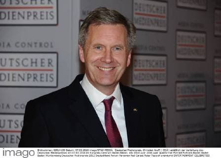 Deutscher Medienpreis. Christian Wulff ( CDU ) anläßlich der Verleihung des Deutschen Medienpreises am 07.03.2016 im Kongress Centrum Baden Baden.