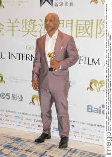 MACAU, CHINA - MARCH 08: (CHINA OUT) American actor and former professional boxer Mike Tyson attends the Gold Aries Award Of Macau International Film Festival on March 8, 2016 in Macau, China.  CFP480844656