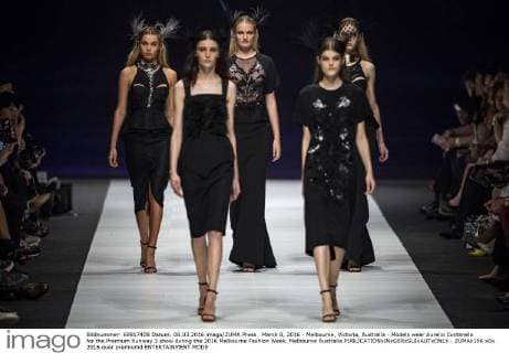 March 8, 2016 - Melbourne, Victoria, Australia - Models wear Aurelio Costarella for the Premium Runway 3 show during the 2016 Melbourne Fashion Week. Melbourne Australia - ZUMAk106
