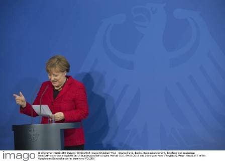 Deutschland, Berlin, Bundeskanzleramt, Empfang der deutschen Handball-Nationalmannschaft durch Bundeskanzlerin Angela Merkel CDU, 09.03.2016